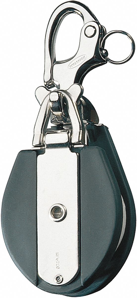 PULLEY BLOCK, SWIVEL, PULLING, 1,870 LB WORKING LOAD LIMIT, ½ IN COMPATIBLE ROPE DIA