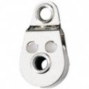 Single Pulley,  Ferrule Fixed Eye,  1 13/32 in Overall Length,  3/16 in Eye Inside Dia.