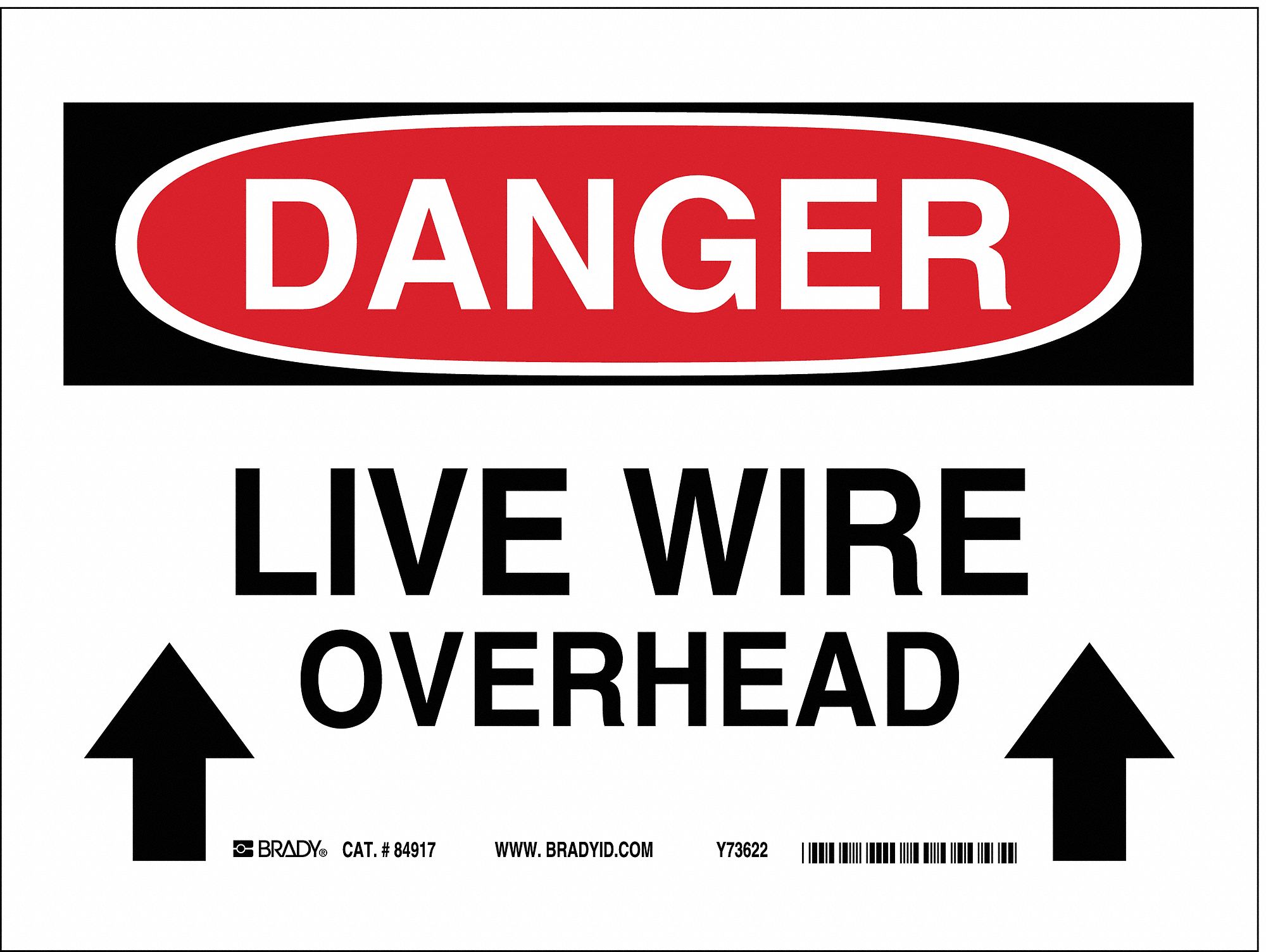 DANGER SIGN, PLASTIC, MOUNTING HOLES, NOT RETROREFLECTIVE, 0.059 IN THICK, RECTANGLE, 14 X 10 IN