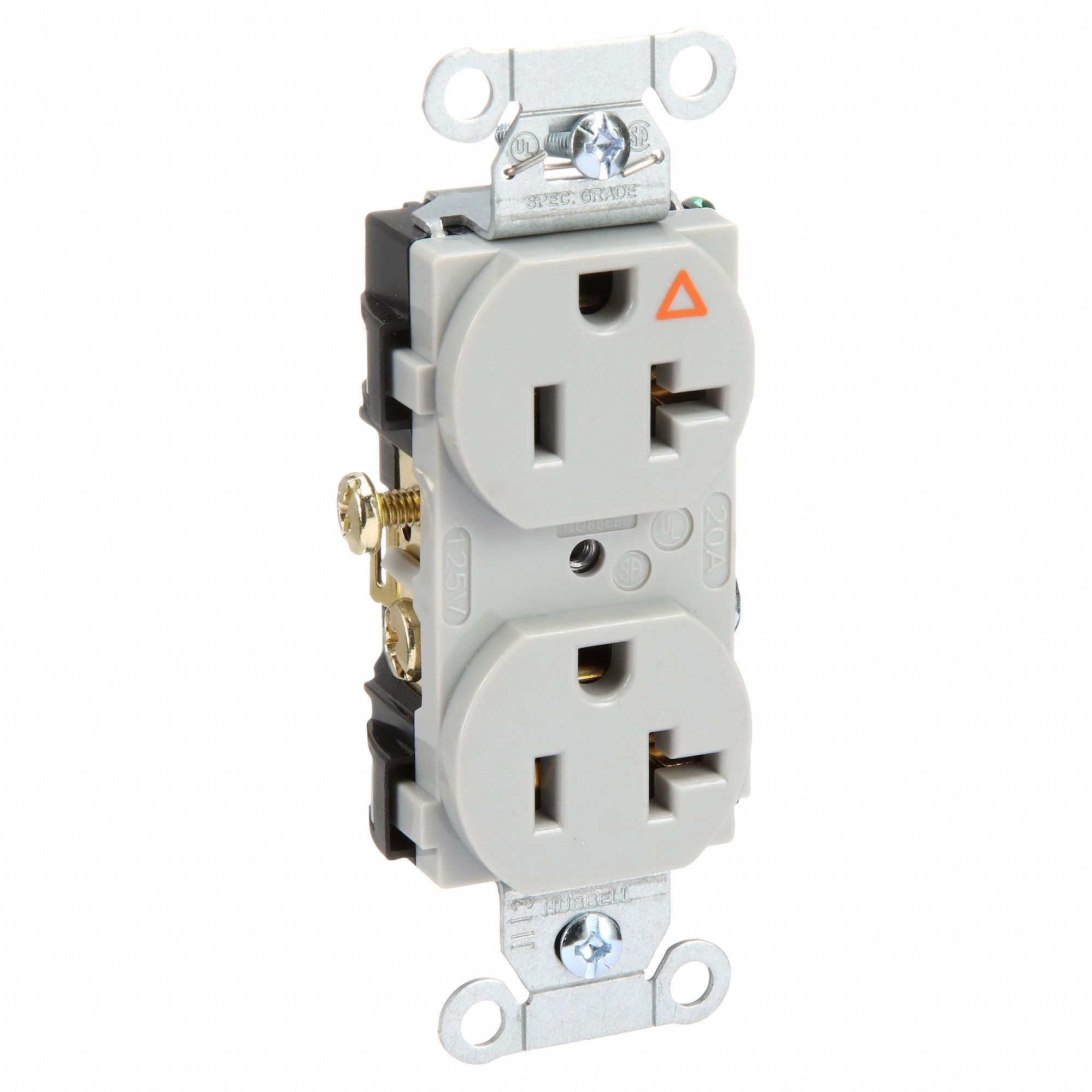 RECEPTACLE,20 A,GREY,125V AC