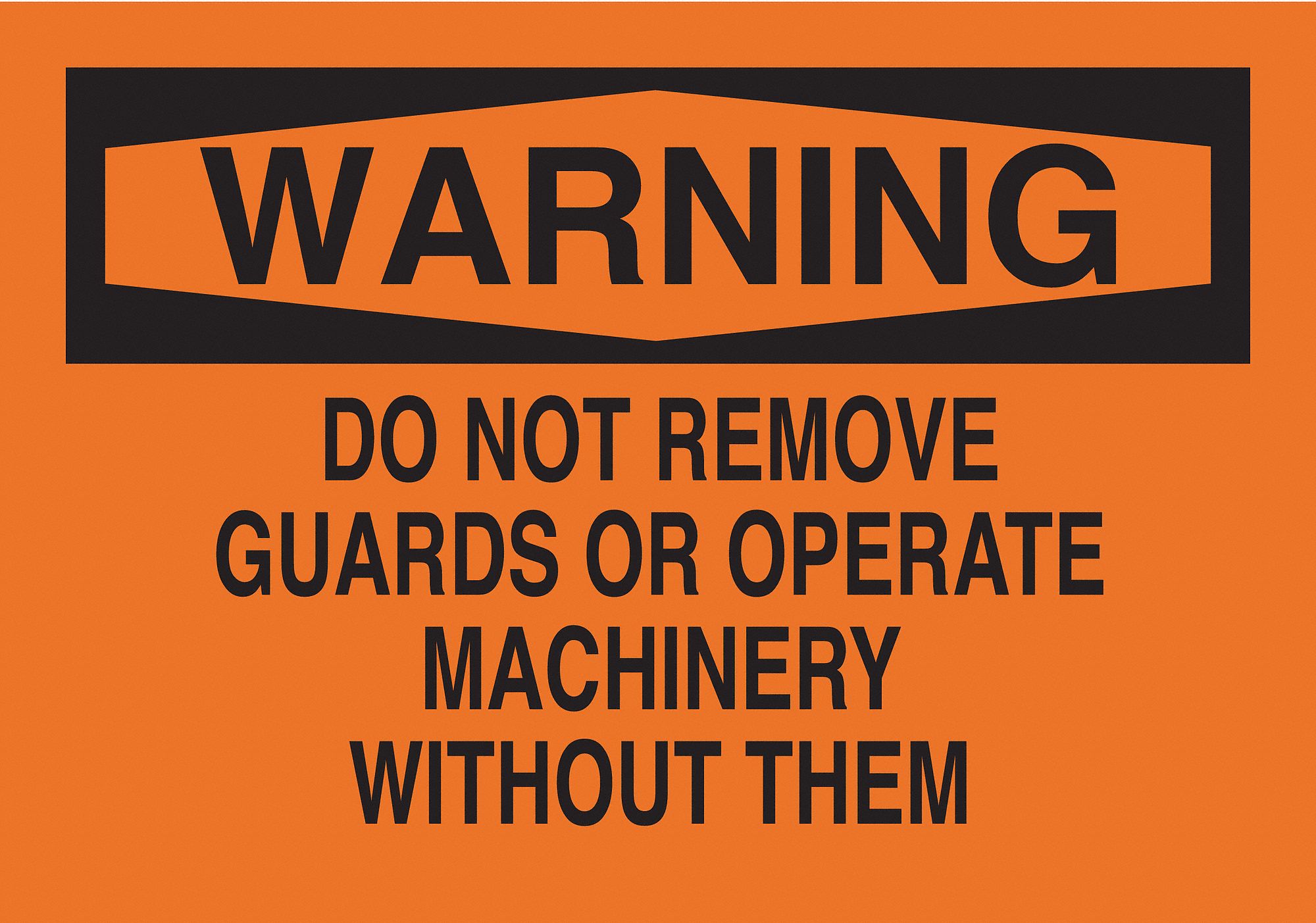 WARNING SIGN, ALUMINUM, 10 IN WIDTH, 7 IN HEIGHT, ORANGE, WITH MOUNTING HOLES
