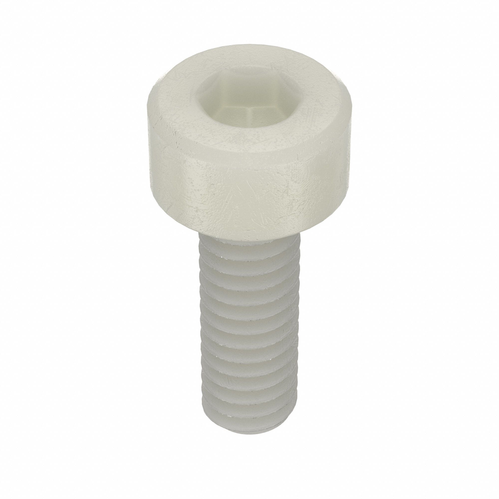 Socket Head Cap Screw: #8-32 Thread Size, 1/2 in Lg, Std, Plain, Nylon, Not Graded, 40 PK