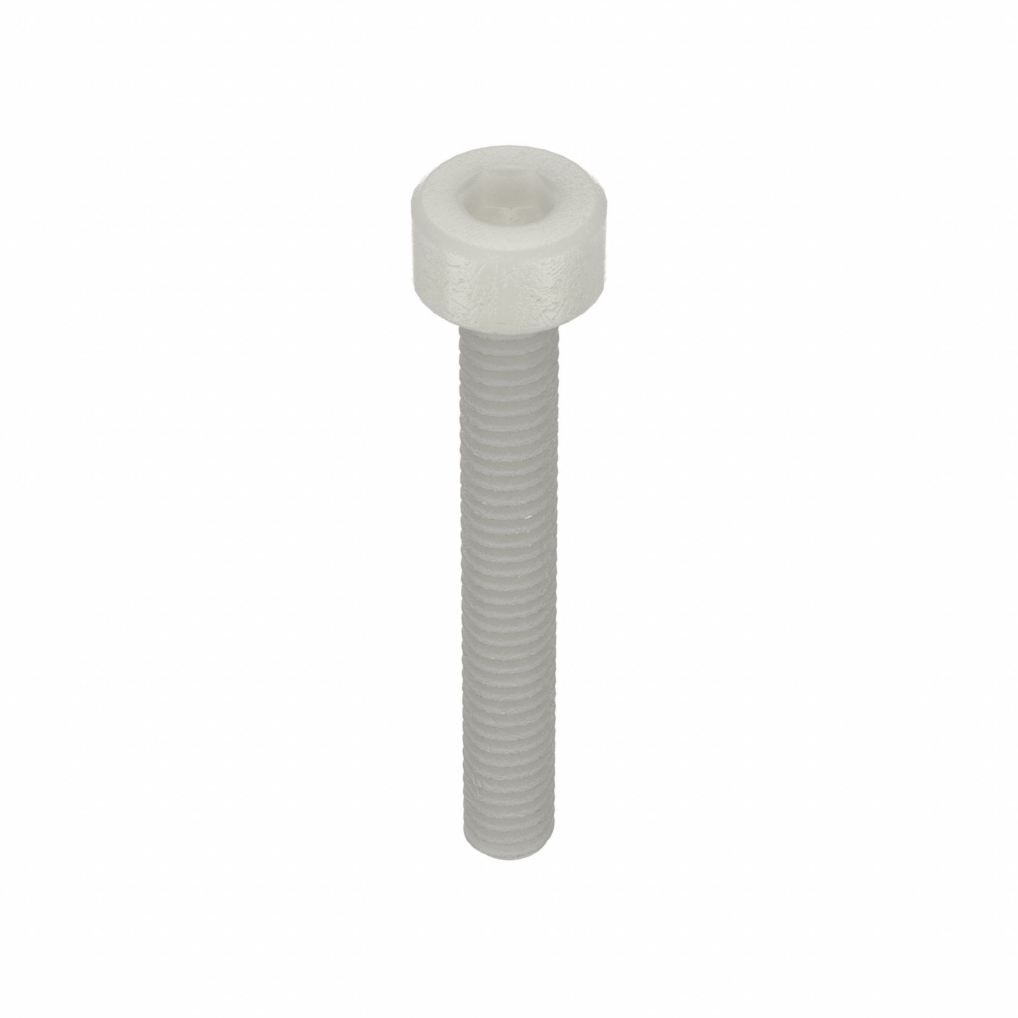 Socket Head Cap Screw: #8-32 Thread Size, 1 1/4 in Lg, Std, Plain, Nylon, Not Graded, 40 PK