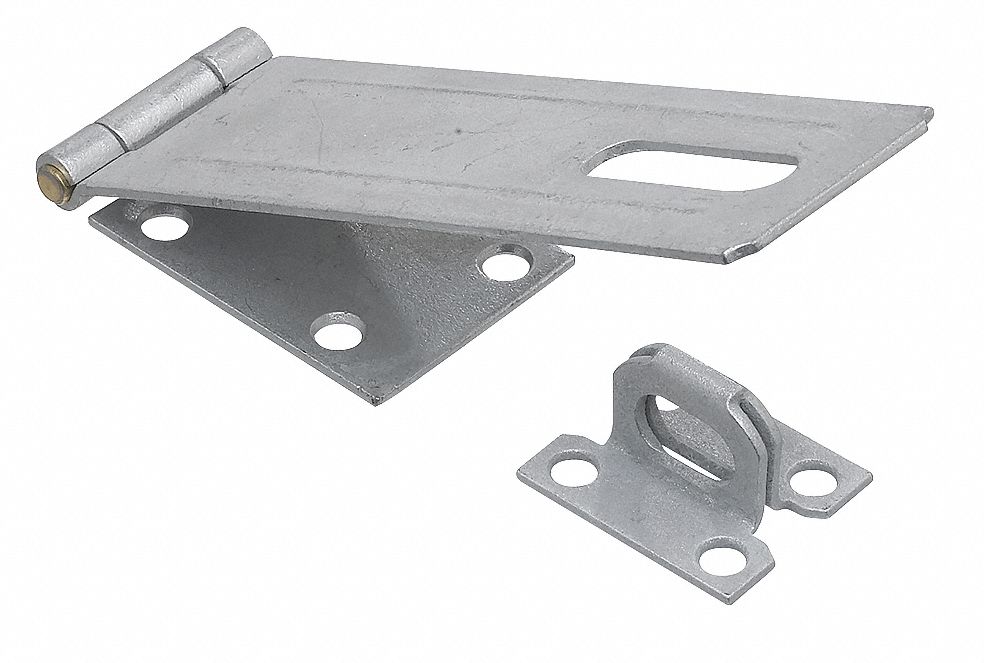 Conventional Fixed Staple Hasp, 7/8 inH x 1 3/4 inW x 6 inL, Galvanized ...
