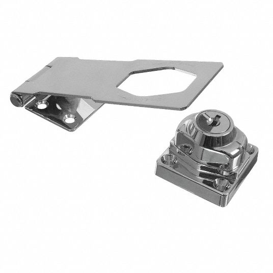 Locking Locking Hasp, 1 1/8 inH x 1 13/64 inW x 4 1/2 inL, Chrome ...