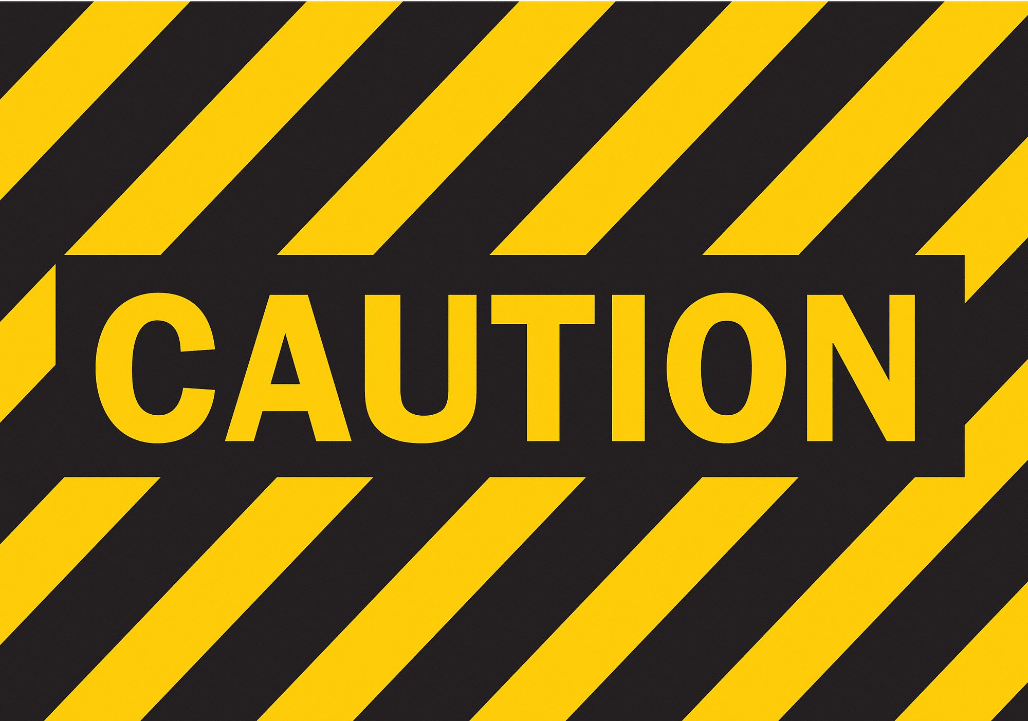 CAUTION SIGN, ALUMINUM, NOT RETROREFLECTIVE, 0.035 IN THICK, RECTANGLE, ENGLISH, BLACK/YELLOW, 7 X 10IN