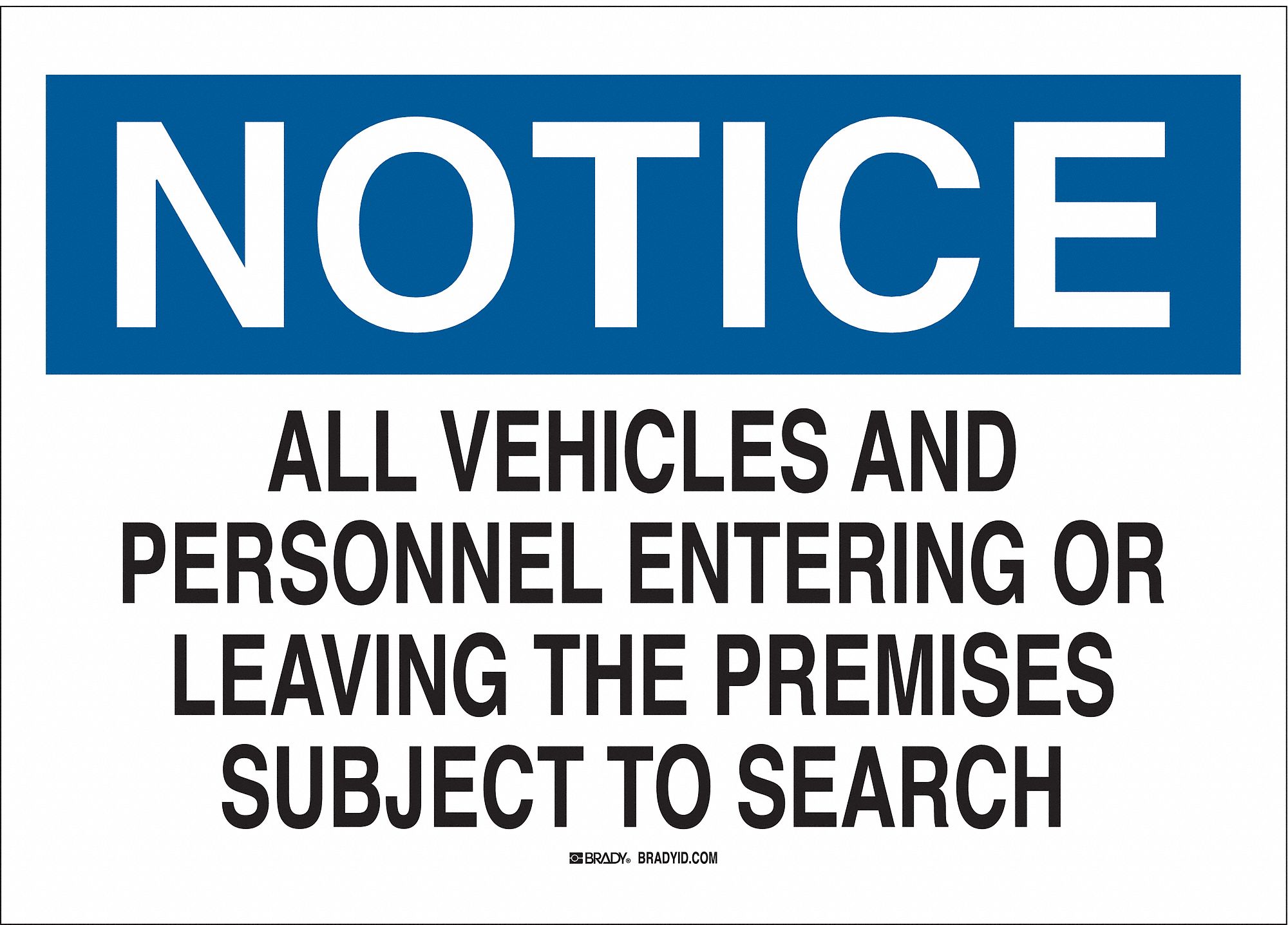 Notice Security Sign, 10 x 14In, ENG, Text
