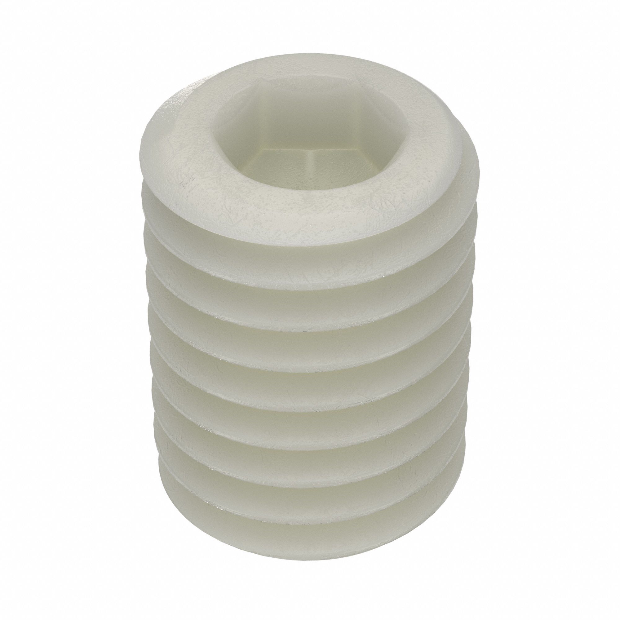 Socket Set Screw: 1/2"-13 Thread Size, 1 1/4 in Overall Lg, Flat pt, Nylon, Plain, Socket, 5 PK