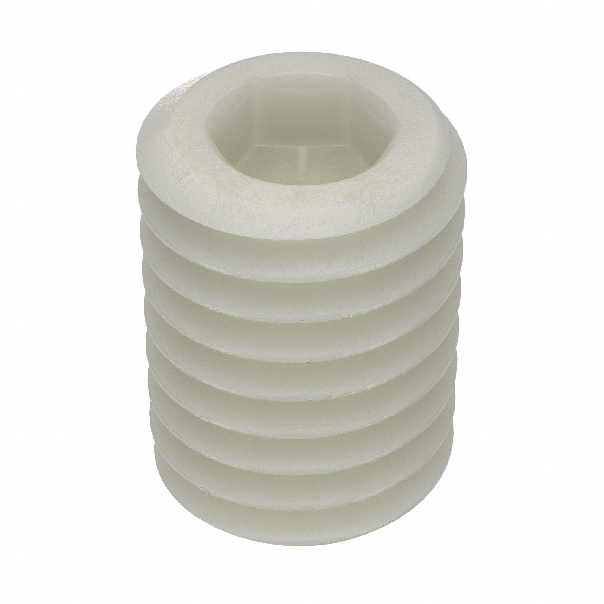 Socket Set Screw: 1/2"-13 Thread Size, 3/4 in Overall Lg, Flat pt, Nylon, Plain, Socket, 5 PK