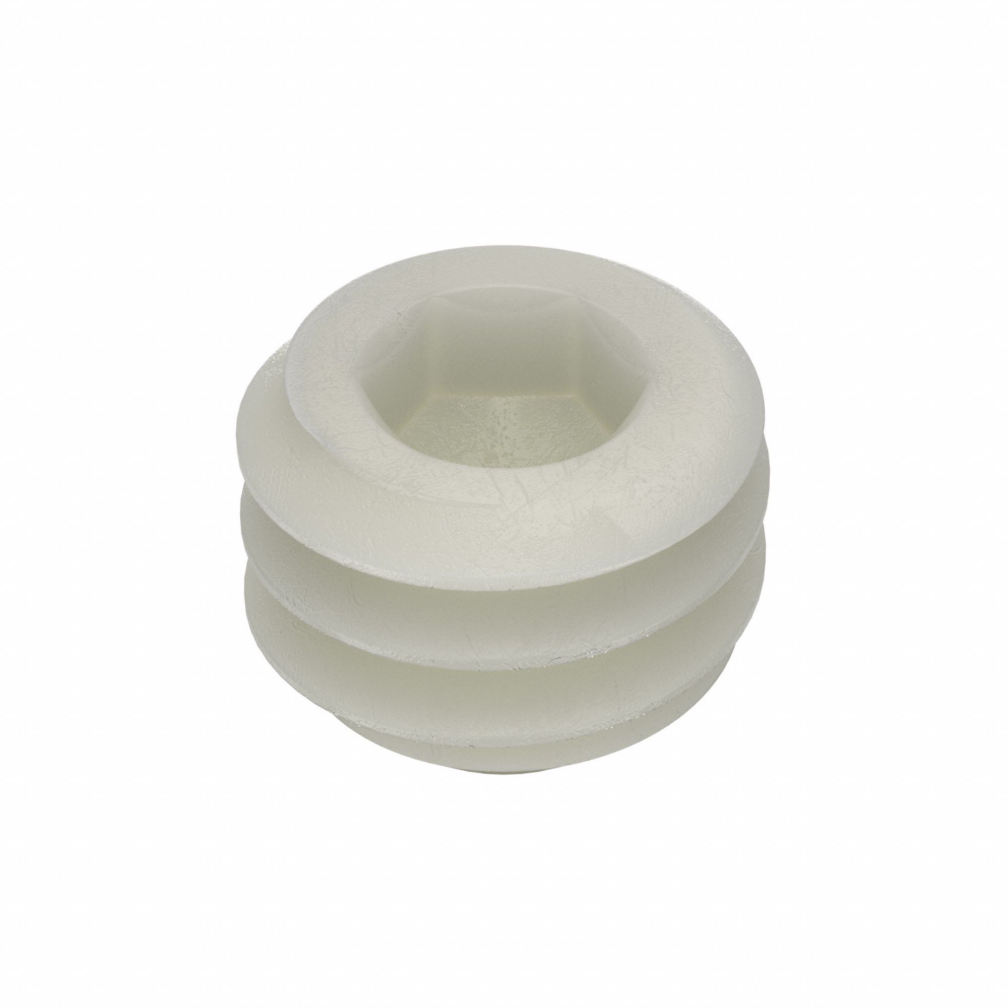 Socket Set Screw: #8-32 Thread Size, 1/8 in Overall Lg, Flat pt, Nylon, Plain, Socket, 50 PK