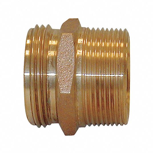 MOON AMERICAN Fire Hose Adapter, Hex, Fitting Material Brass x Brass