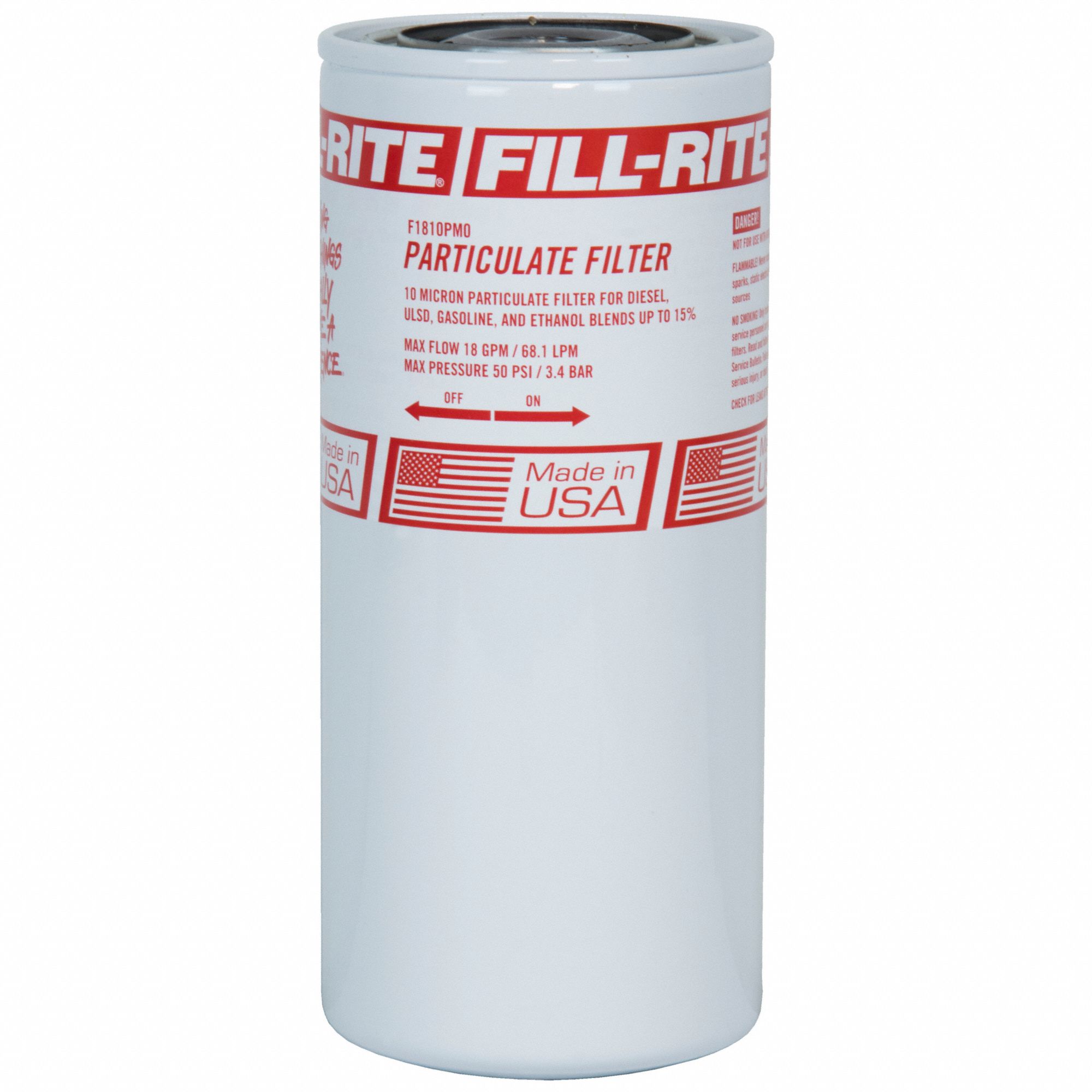 FILLRITE, 10 micron, 8 1/2 in Lg, Fuel Filter 4FY22F1810PM0 Grainger