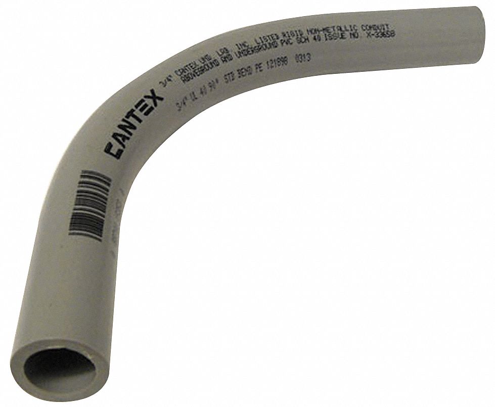 CANTEX Conduit Elbow, 90 Degrees 40 Schedule, 3/4 in Trade Size, 7 1/8