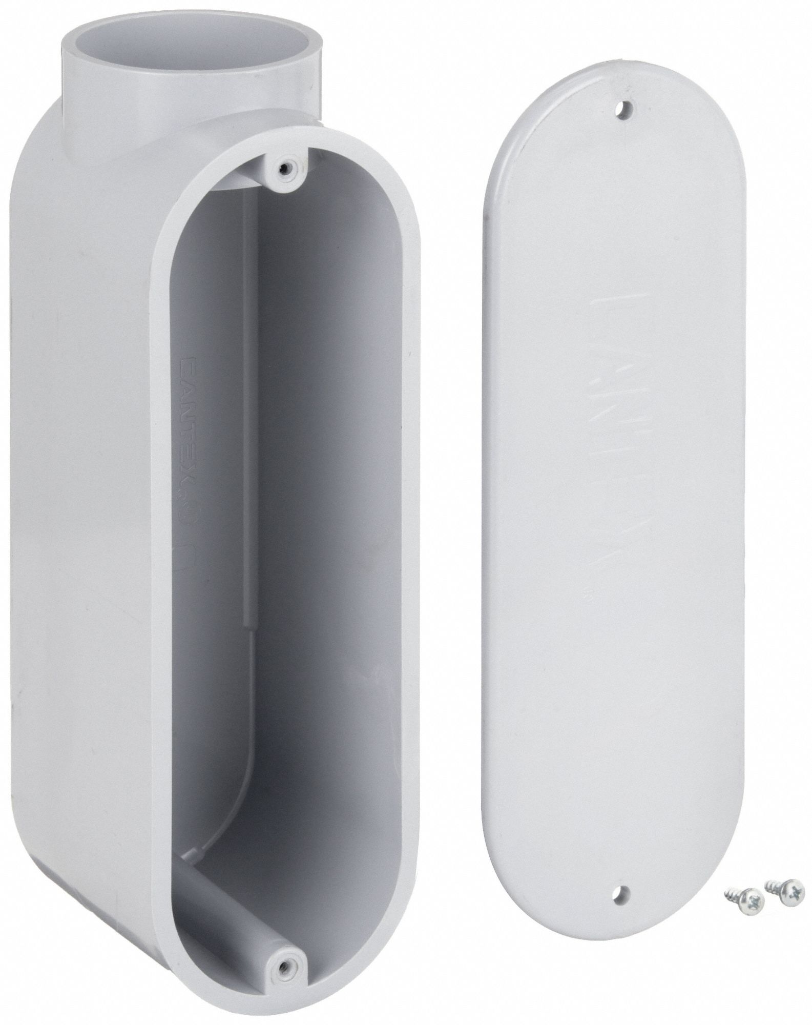 Conduit Outlet Body: E Body, 2 1/2 in Hub Size, 198 cu in Body Capacity, PVC, Gasket/Lid/Screws