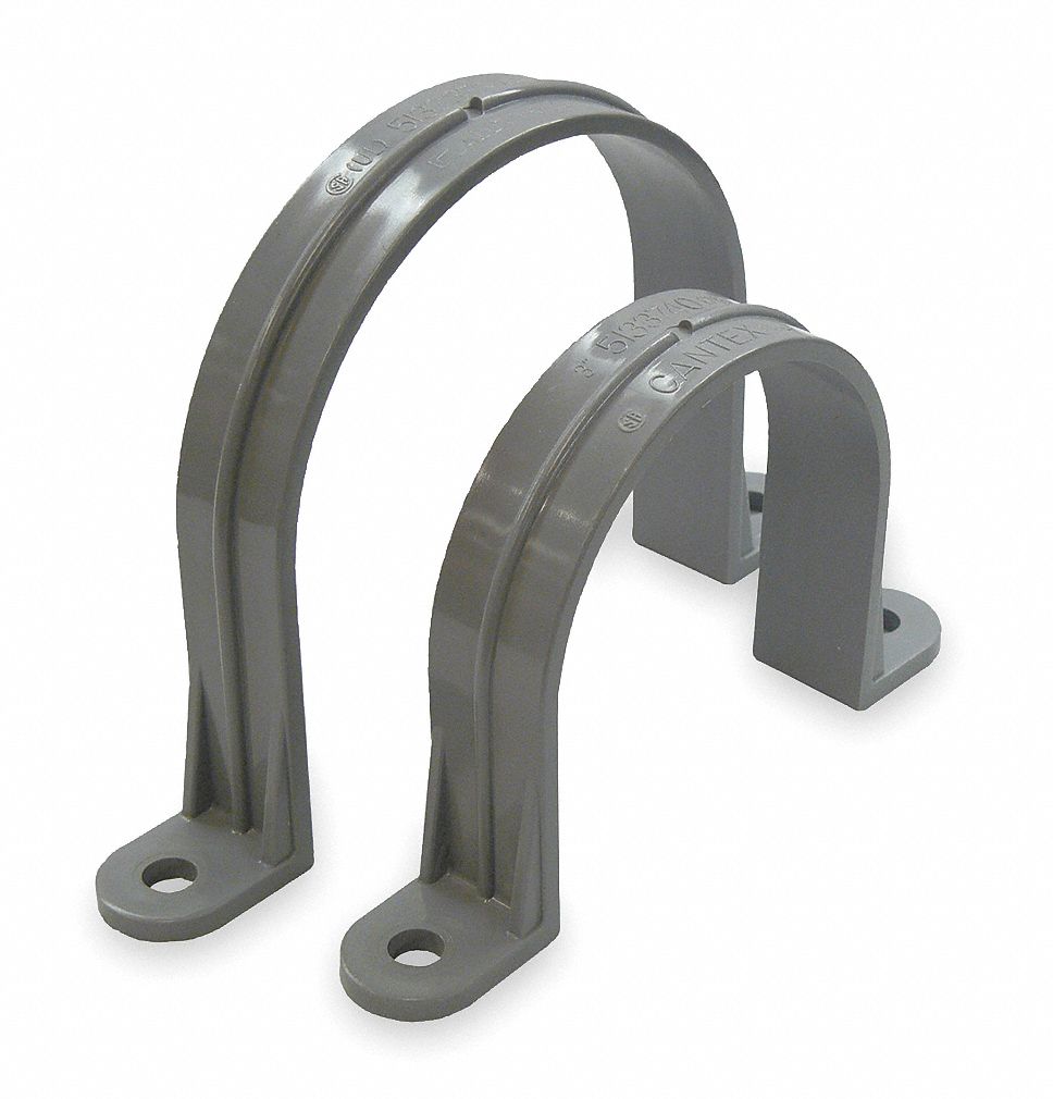 2 in Trade Size, PVC, Conduit & Pipe Strap Clamp, TwoHole 4FYU1