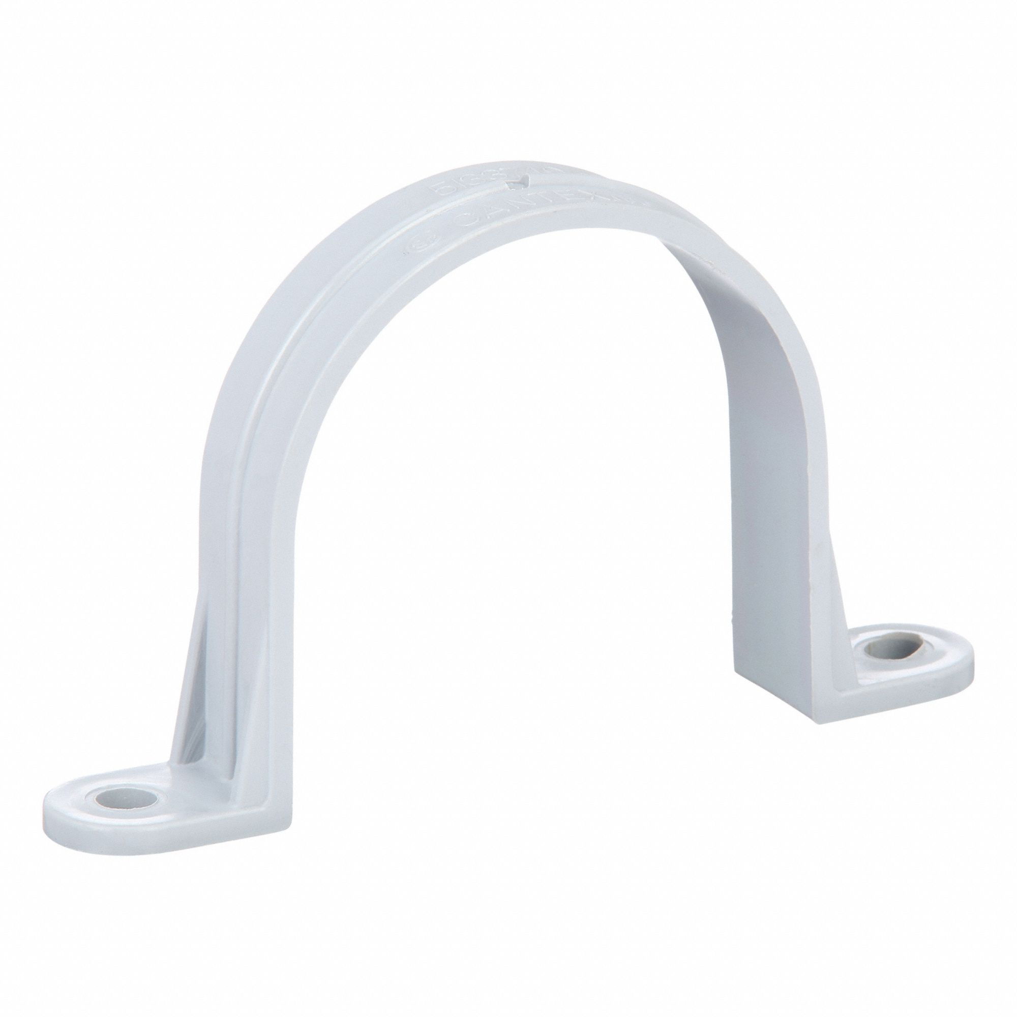 Conduit & Pipe Strap Clamp, Two-Hole: 3 in Trade Size, PVC, PVC Schedule 40 and 80