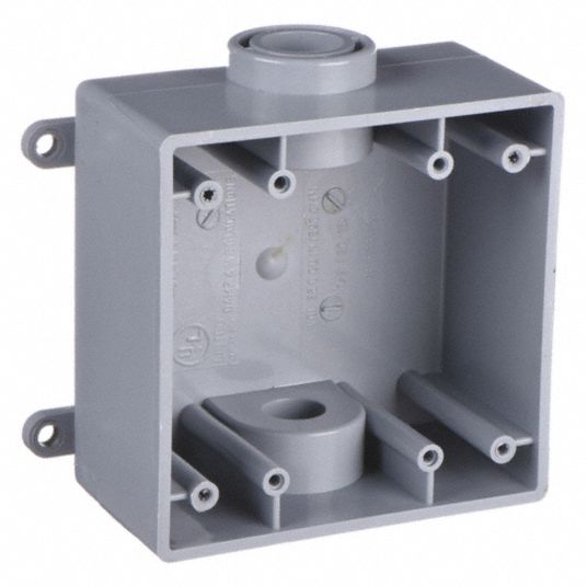 CANTEX, 2 Gangs, 1/2 in Hub Size, Weatherproof Electrical Box - 4FYX1 ...