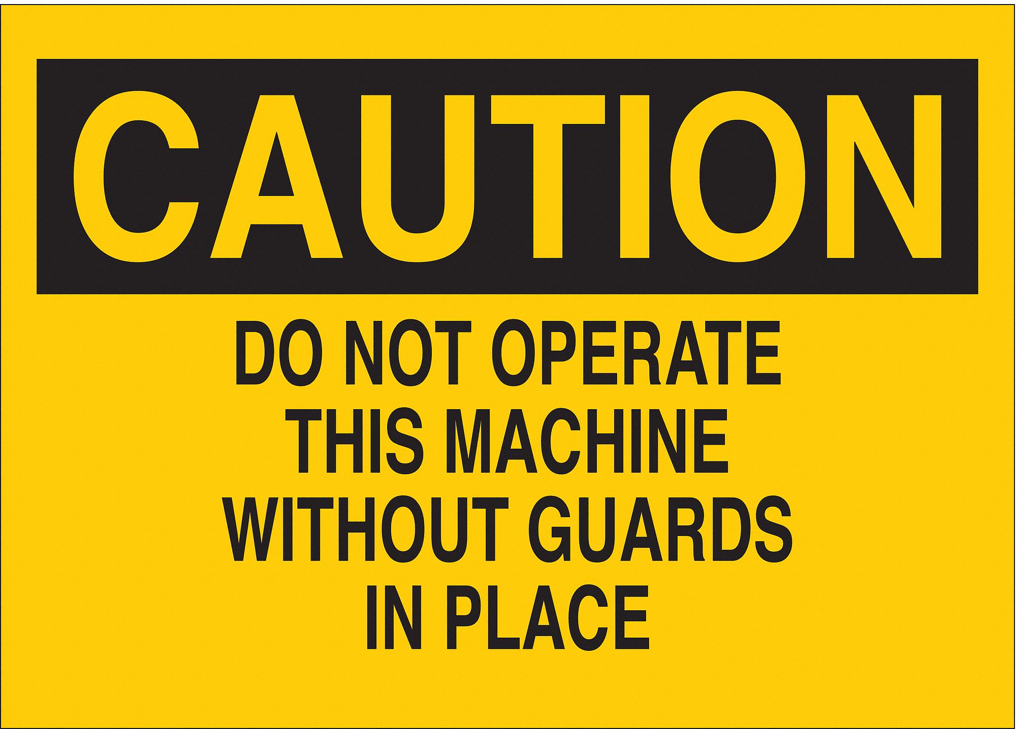 CAUTION SIGN, POLYESTER, 14 IN WIDTH, 10 IN HEIGHT, YELLOW