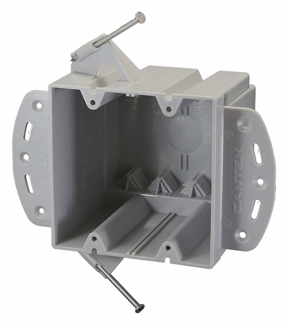 CANTEX Electrical Box, Switch, Number of Gangs 2, PVC, 3 in Nominal