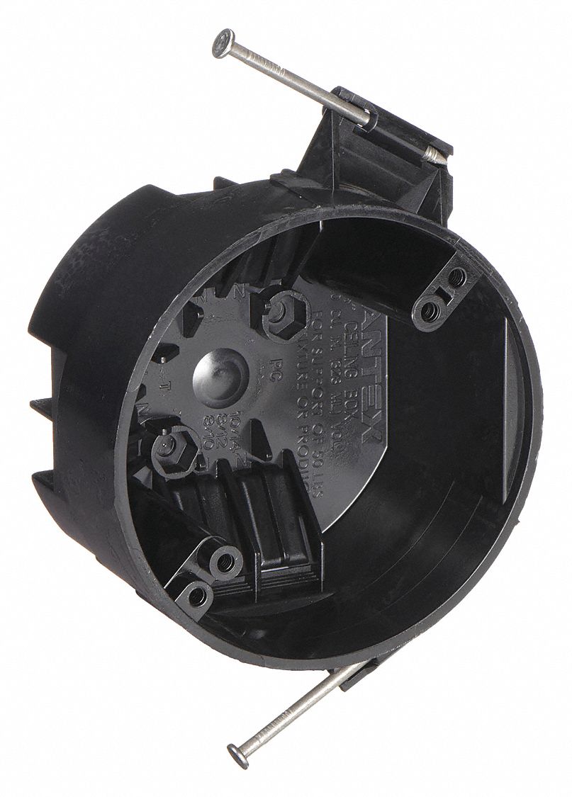 Electrical Box: Polycarbonate, Nonmetallic Material & Nominal Size, Round, 2 Gangs, 4 in Dia.