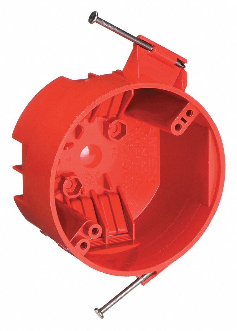 Electrical Box: Polycarbonate, Nonmetallic Material & Nominal Size, Round, 2 Gangs, 4 in Dia.