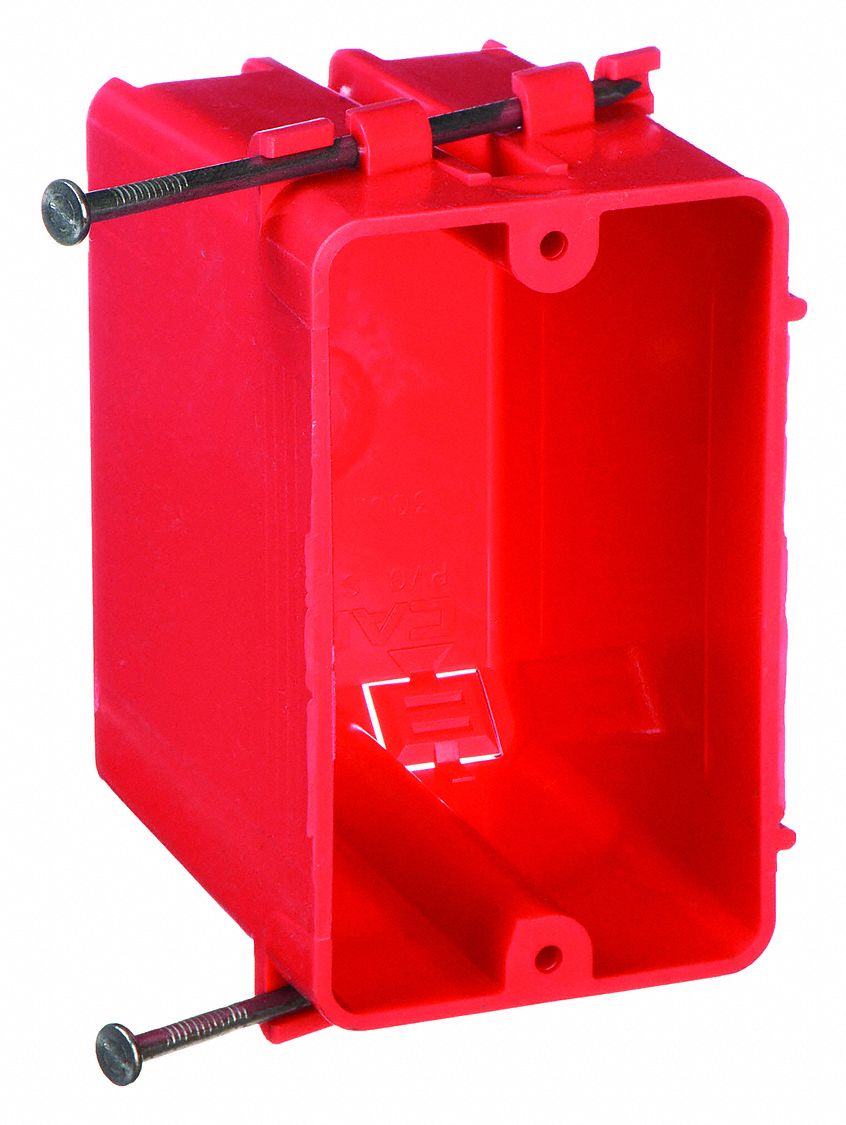 Electrical Box: Polycarbonate, Nonmetallic Material & Nominal Size, Rectangular, 1 Gangs