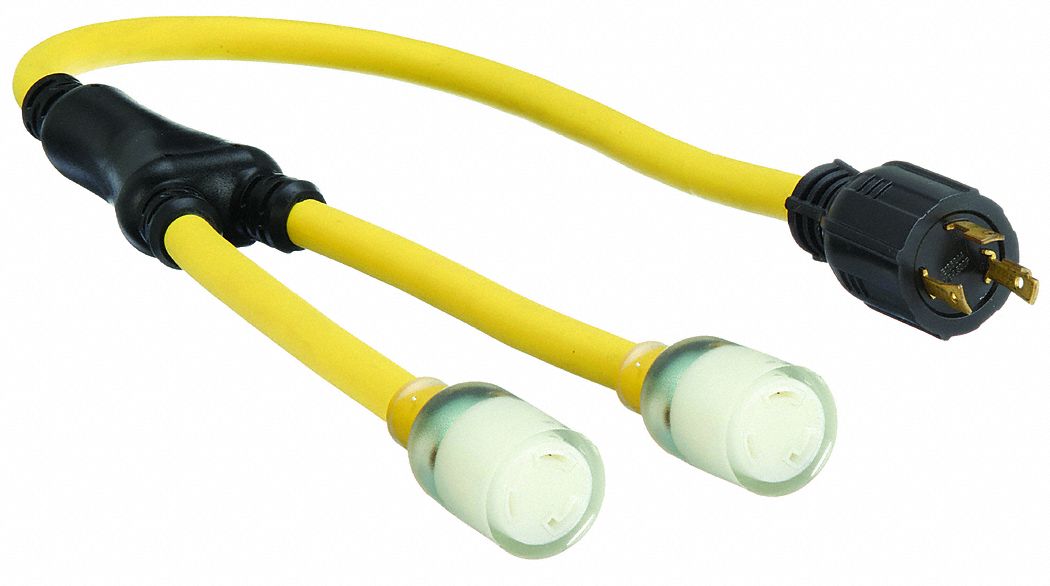 Cord Adapter: NEMA L5-30P, NEMA L5-20R, 10 AWG Wire Size, 120V AC, 20 A Max. Amps