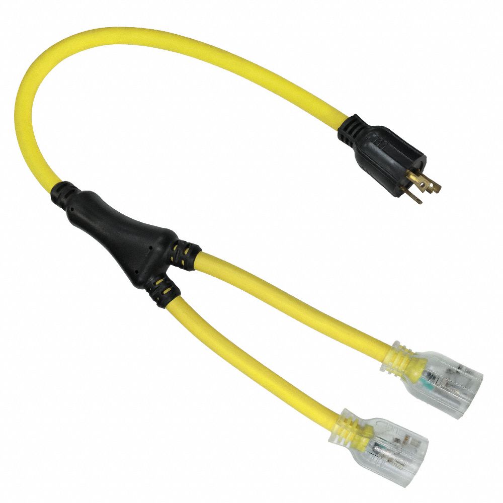 POWER FIRST Cord Adapter: 3 ft Lg, 10 AWG, L5-30P Plug, 5-20R Receptacle, Yellow, 125V AC (MPN 4FZZ2). Key specifications — Temperature Rating: -58° to 194°F; NEMA Plug Configuration: L5-30P; NEMA Receptacle Configuration: 5-20R; Brand: POWER FIRST.