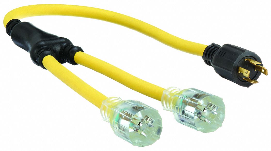 Cord Adapter: NEMA L14-30P, NEMA 5-20R, 10 AWG Wire Size, 120/240V AC, 20 A Max. Amps