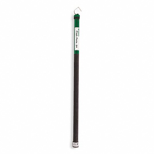 GREENLEE Telescoping Fish Stick: Clip, 2 1/4 in Rod Dia, 50 in to 24 ft,  Single Hook End