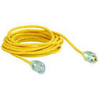 LIGHTED EXTENSION CORD, 25 FT, 14 AWG WIRE SIZE, 14/3, SJTOW, NEMA 5-15P, YELLOW