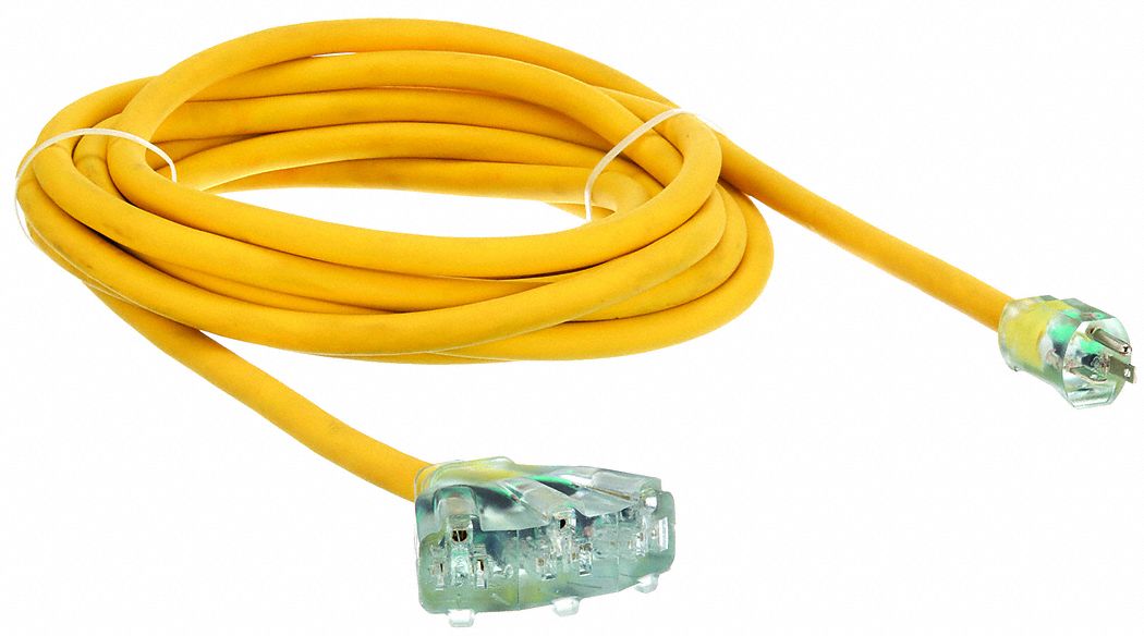 POWER FIRST, 25 ft Cord Lg, 10 AWG Wire Size, Extension Cord 4GAD3