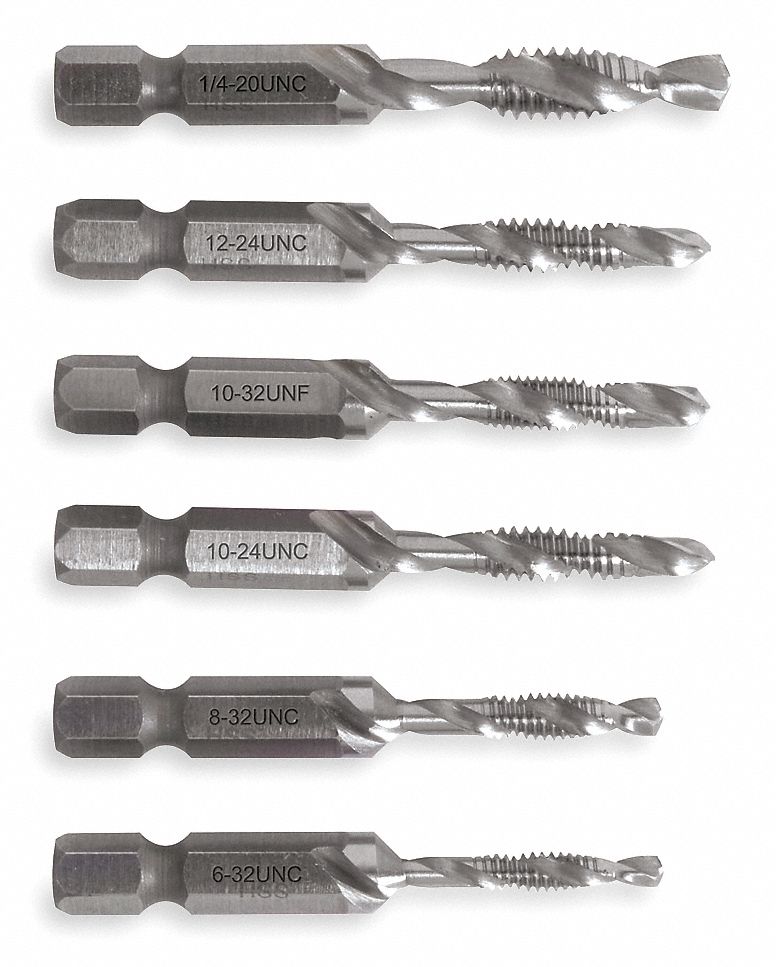 4GB12 - Drill/Tap/Countersink Set SAE 6 Pc