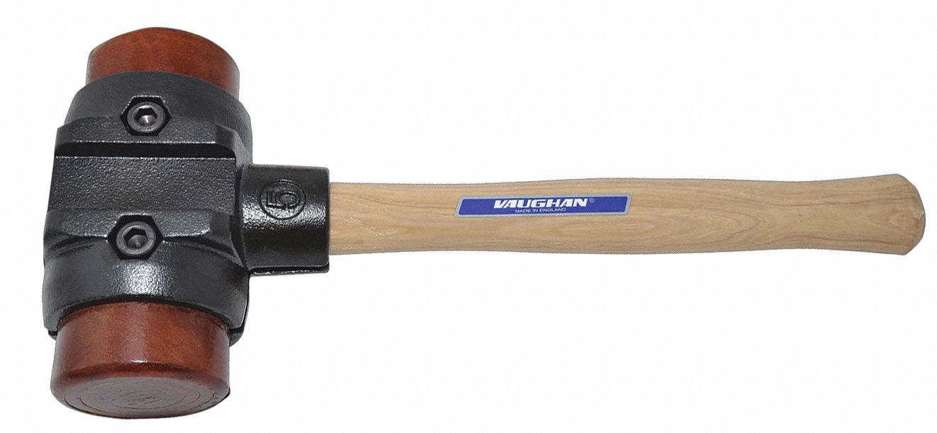 VAUGHAN Split Head Hammer, Rawhide Tip Material, 7 lb Head Weight, 2 3/