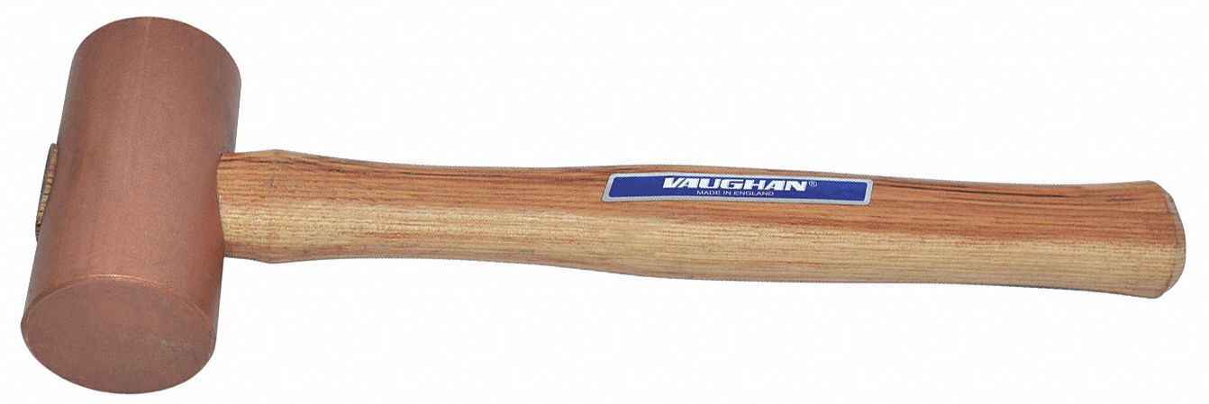 VAUGHAN Copper Mallet,3.5 lb. Head Weight,Hardwood Handle Material ...