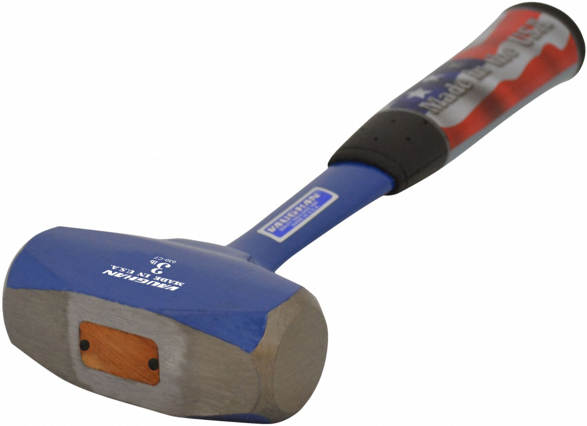 VAUGHAN Steel Drilling Hammer Steel Handle, 3 lb Head Wt, 1 3/8 in Dia