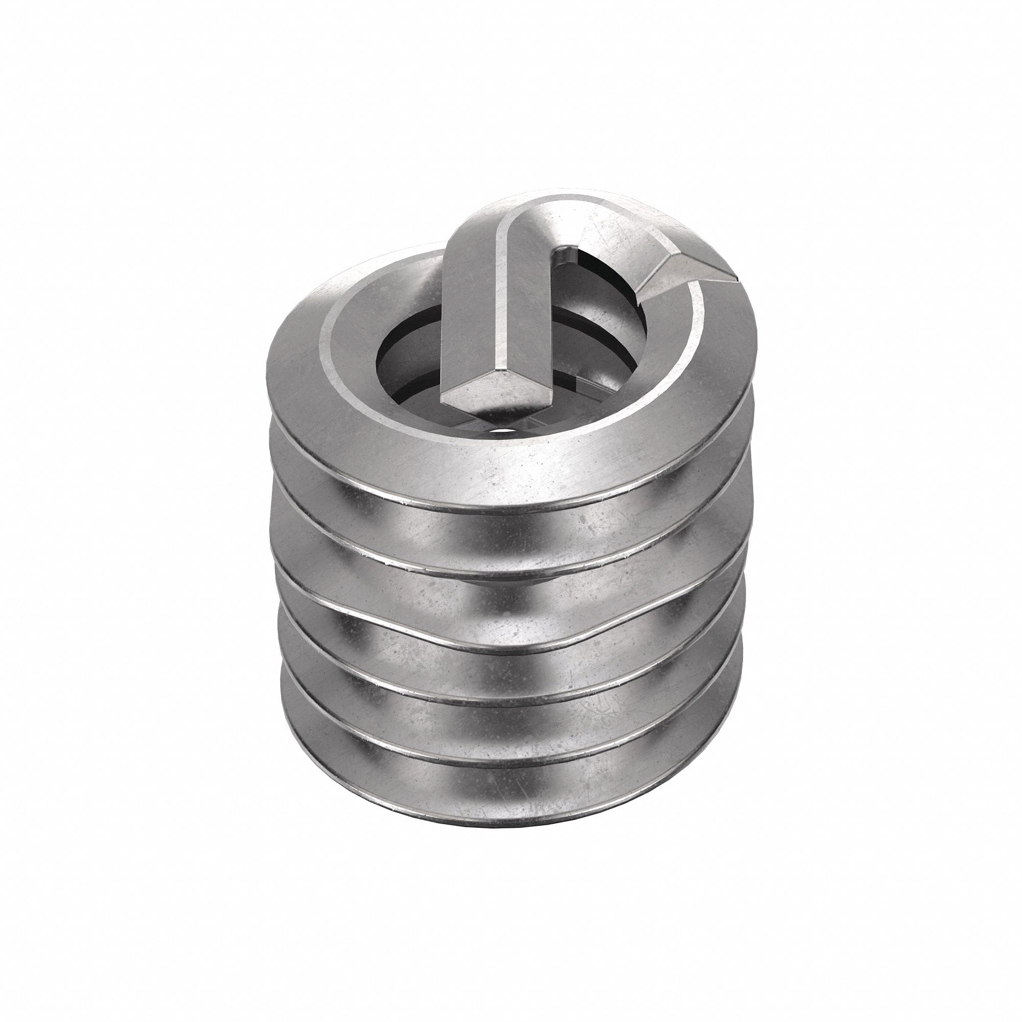 Helical Insert: Tanged Tang Style, Screw-Locking, #6-32 Thread Size, 100 PK