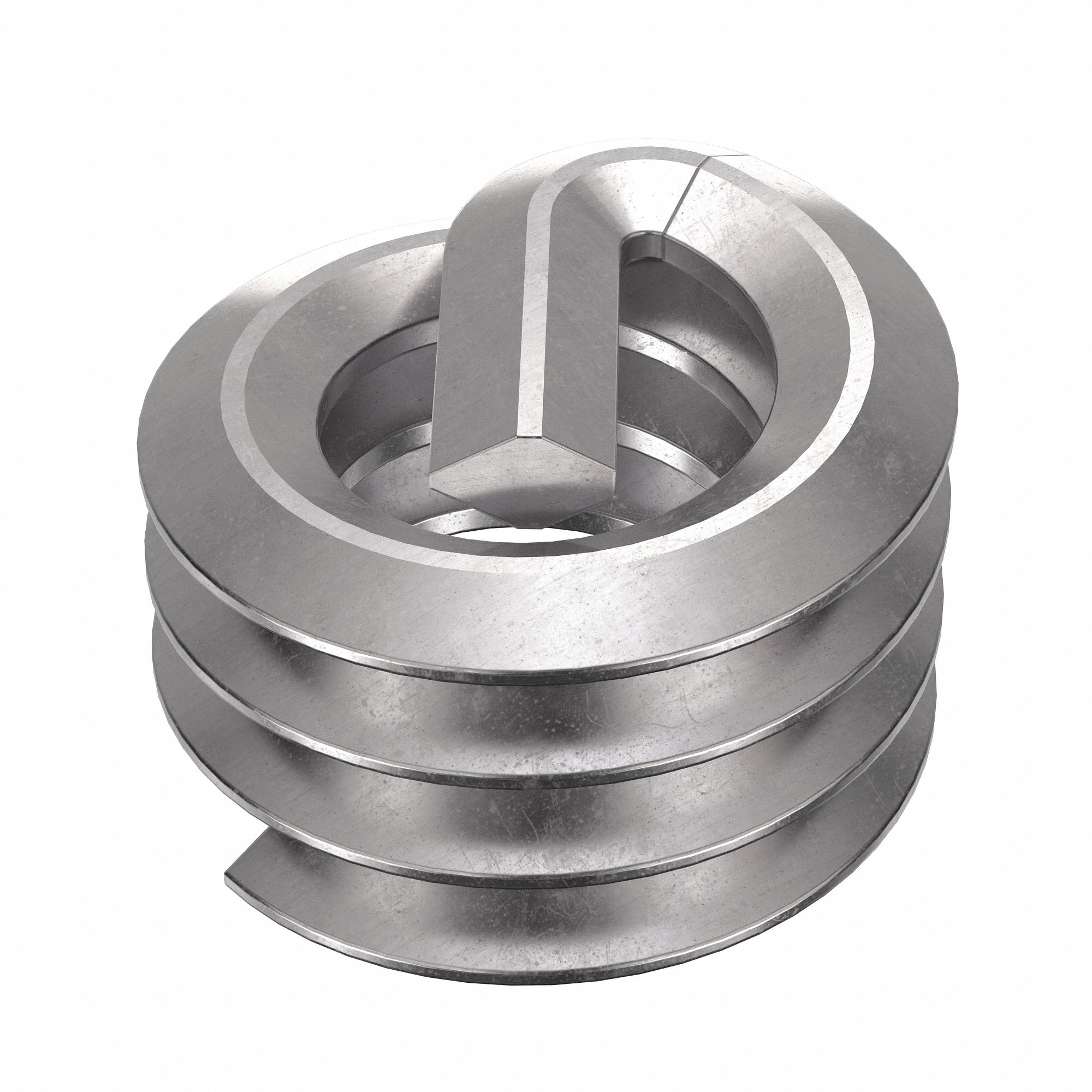 Helical Insert: Tanged Tang Style, Screw-Locking, #10-24 Thread Size, Plain, Plain, 100 PK