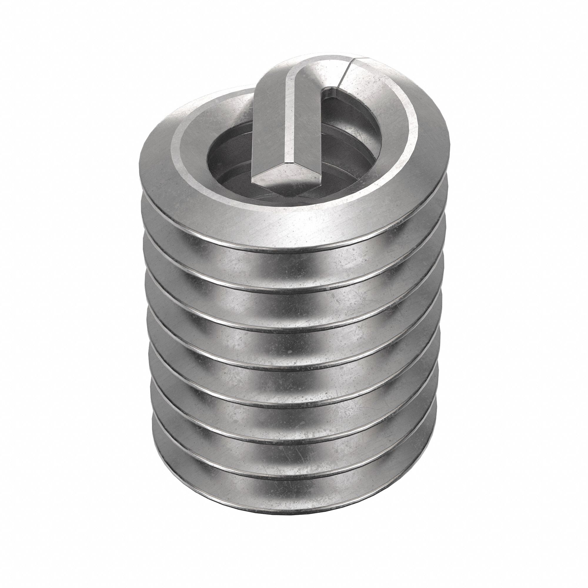 Helical Insert: Tanged Tang Style, Screw-Locking, #10-24 Thread Size, Plain, Plain, 100 PK