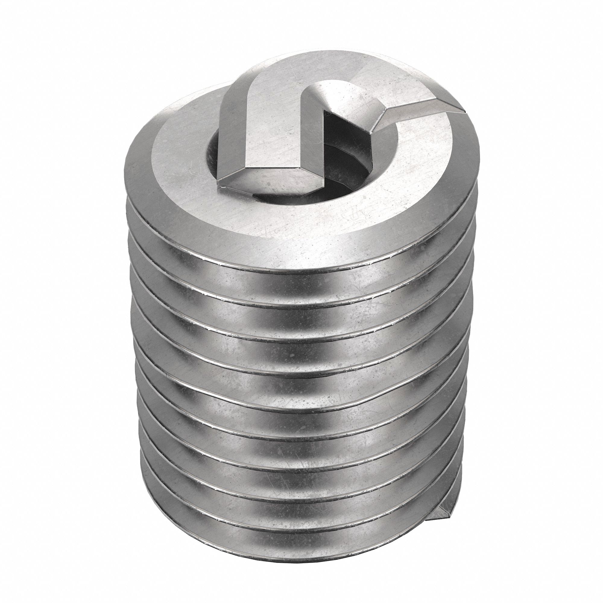 Helical Insert: Tanged Tang Style, Screw-Locking, M2.5-0.45 Thread Size, 100 PK