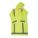 UNISEX HI-VIS GREEN RAIN JACKET, DETACHABLE HOOD, L, SNAPS, POLYESTER/NYLON, 0.35 MM