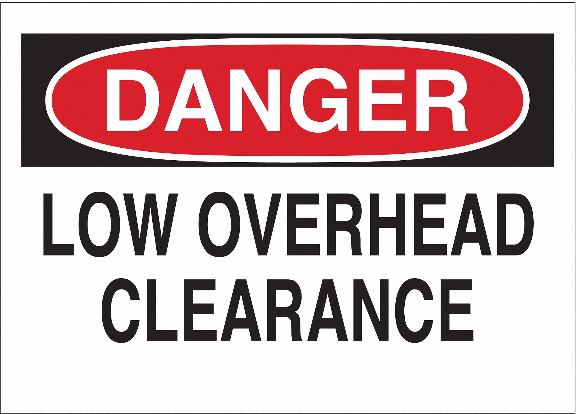 DANGER SIGN, MOUNTING HOLES, NOT RETROREFLECTIVE, 0.035 IN THICK, RECTANGLE, ENGLISH, 7 X 10 IN