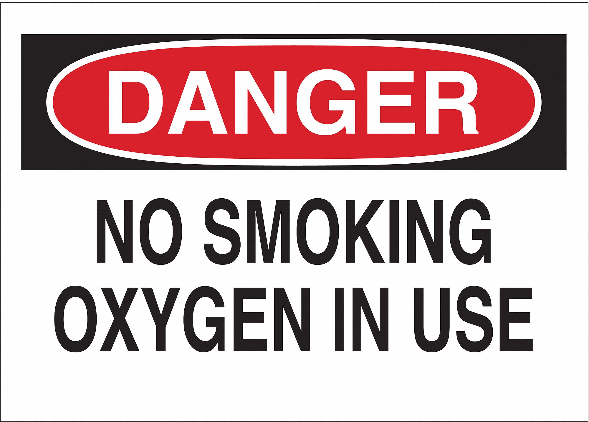 NO SMOKING SIGN, DANGER HEADER, PLASTIC, 10 IN X 14 IN, WITH MOUNTING HOLES, NOT RETROREFLECTIVE