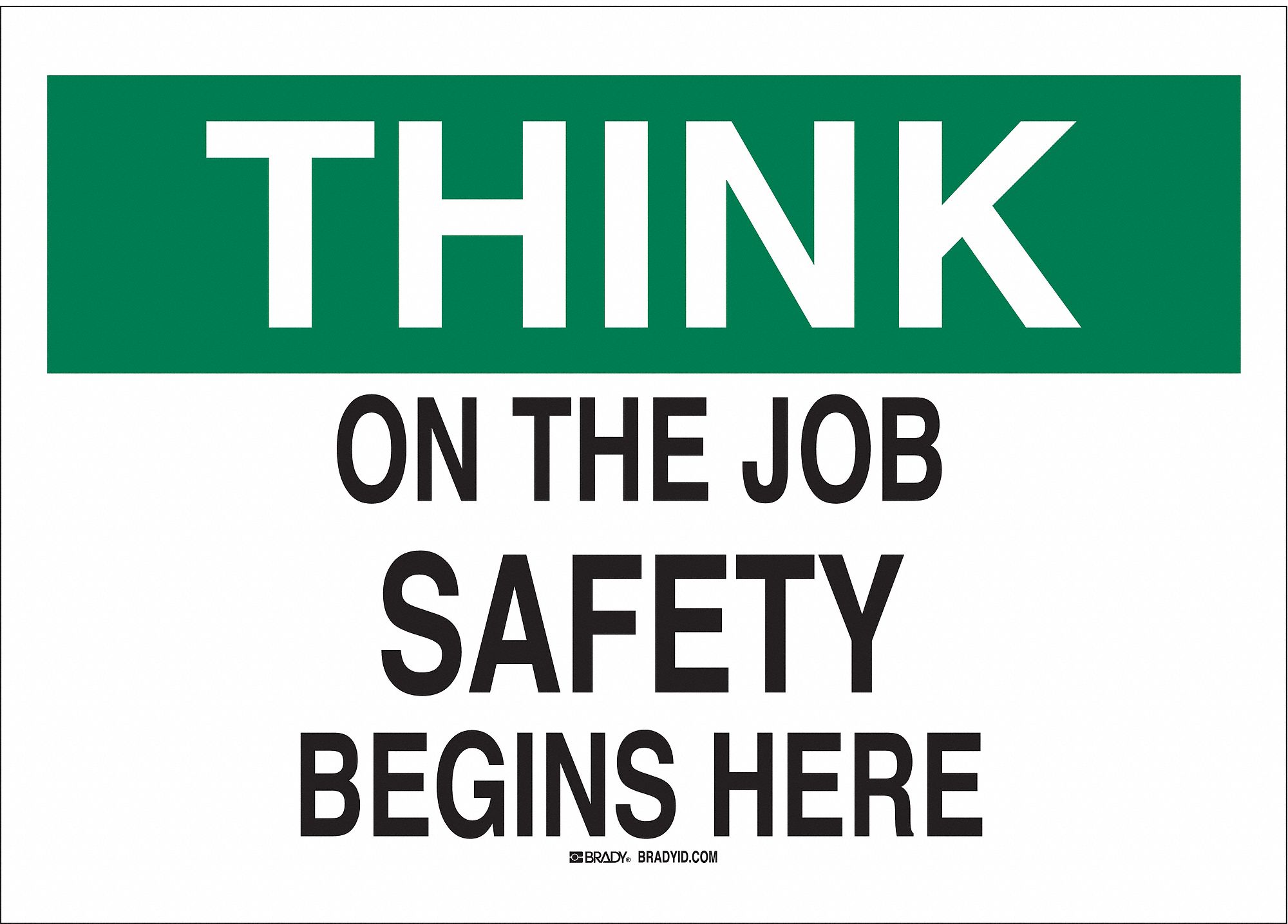 SAFETY REMINDER SIGN, PLASTIC, 10 IN WIDTH, 7 IN HEIGHT, WHITE, WITH MOUNTING HOLES