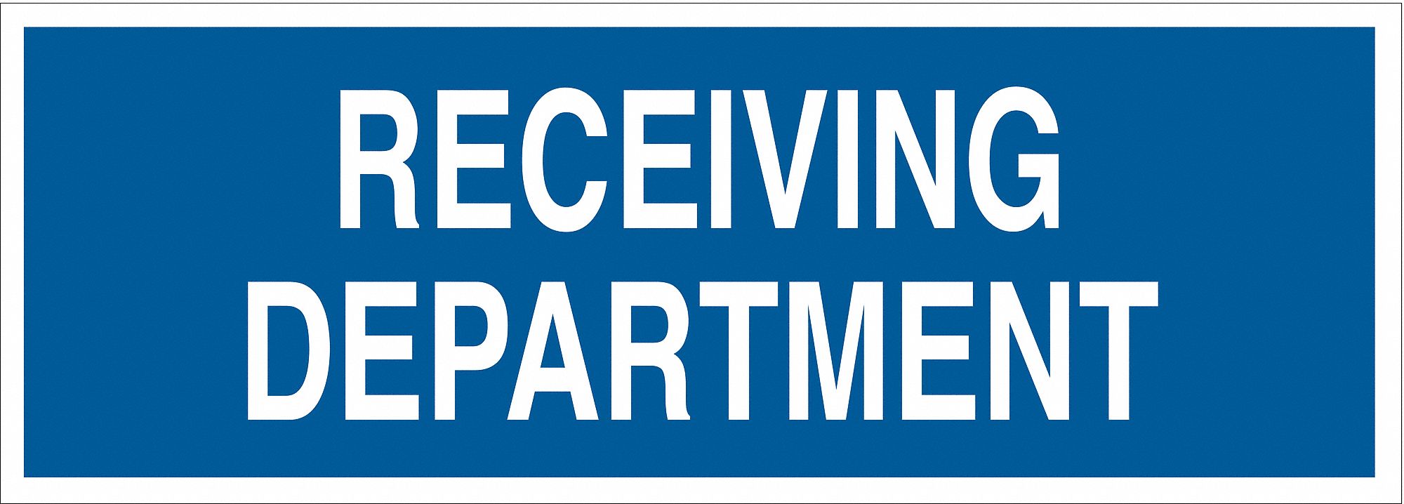 FACILITY SIGN, FIBREGLASS, 28 IN WIDTH, 10 IN HEIGHT, BLUE/WHITE, WITH MOUNTING HOLES