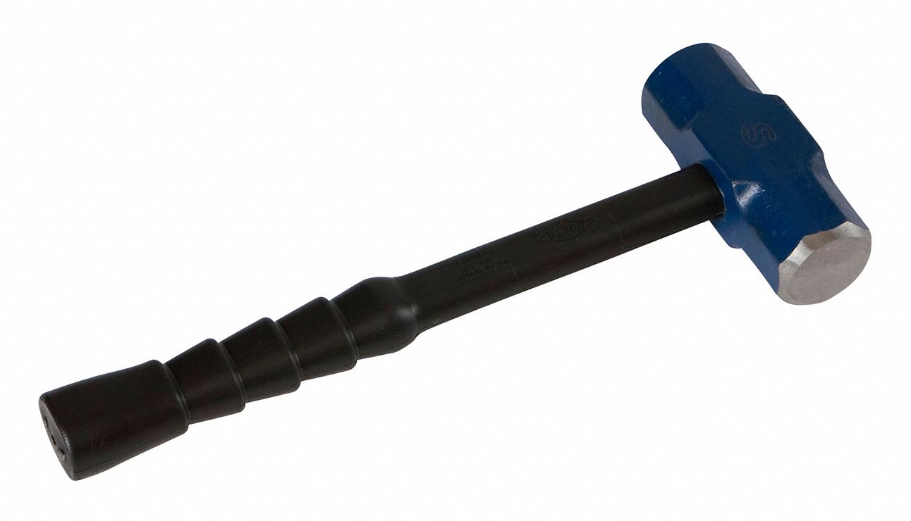SOFT-FACE DRILLING HAMMER, FIBREGLASS HANDLE, 2 LB HEAD WT, 1½ IN DIA, 14 IN OVERALL L