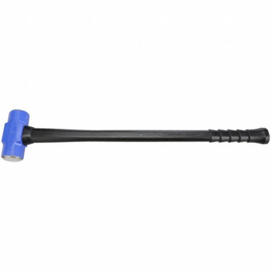 Soft-Face Sledge Hammer: Steel, Fiberglass Handle, 8 lb Head Wt, 2 1/2 in  Dia, 32 in Overall Lg