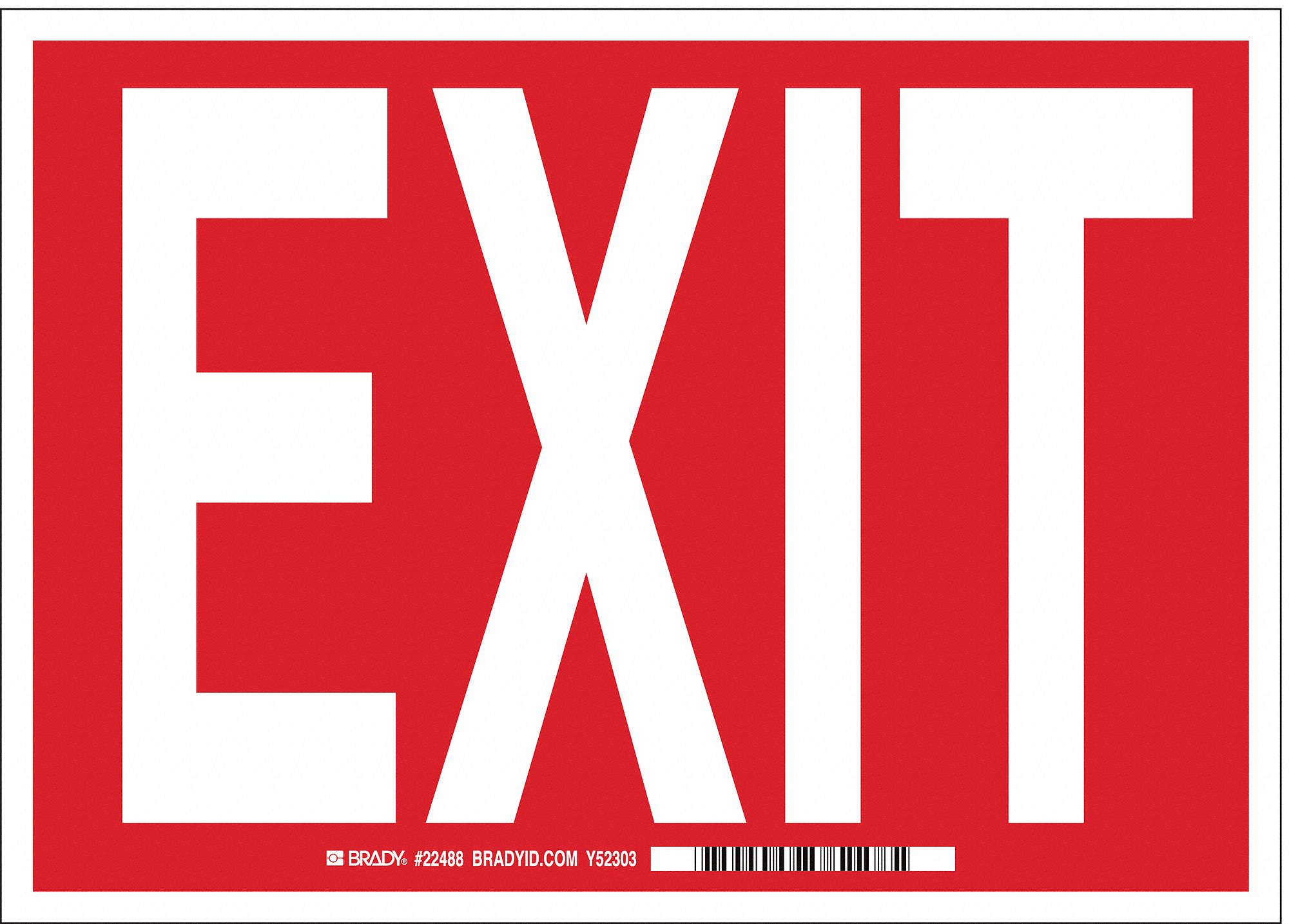 FIBREGLASS, EXIT SIGN, 14 IN WIDTH, 10 IN HEIGHT, BRACKET, EXIT