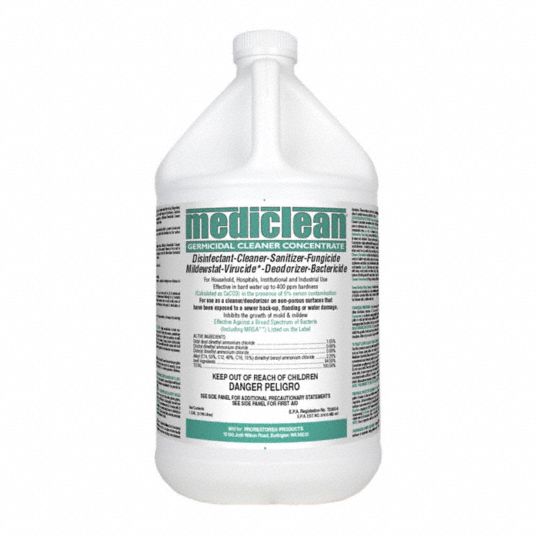 MEDICLEAN, Jug, 1 gal Container Size, Disinfectant and Sanitizer ...