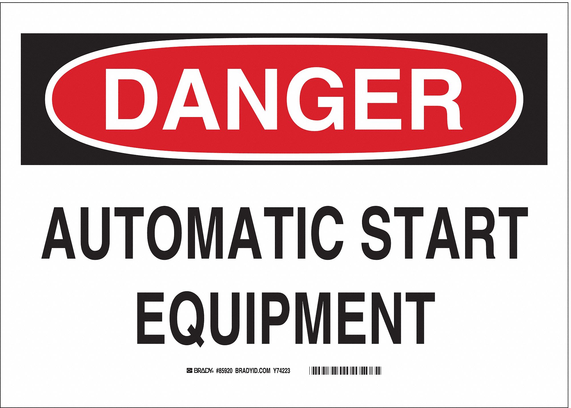 DANGER SIGN, MOUNTING HOLES, NOT RETROREFLECTIVE, 0.035 IN THICK, RECTANGLE, ENGLISH